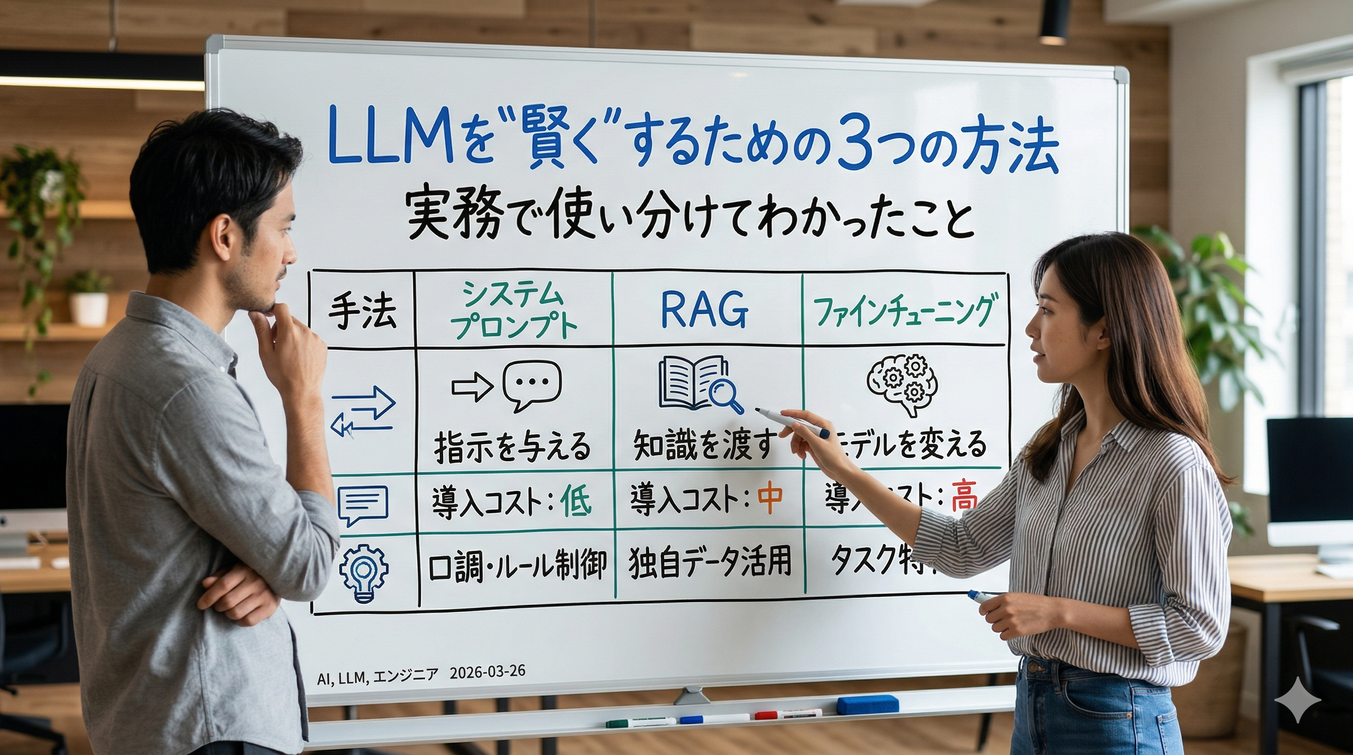 LLMを"賢く"するための3つの方法|実務で使い分けてわかったこと