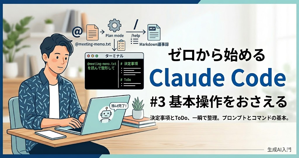 ゼロから始めるClaude Code - #3 基本操作をおさえる